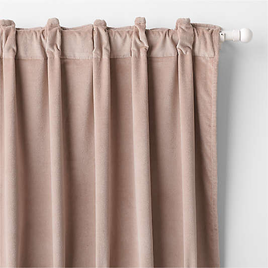 Rosy Lilac Organic Cotton Velvet Light Blocking Window Curtain Panel 44"x63"