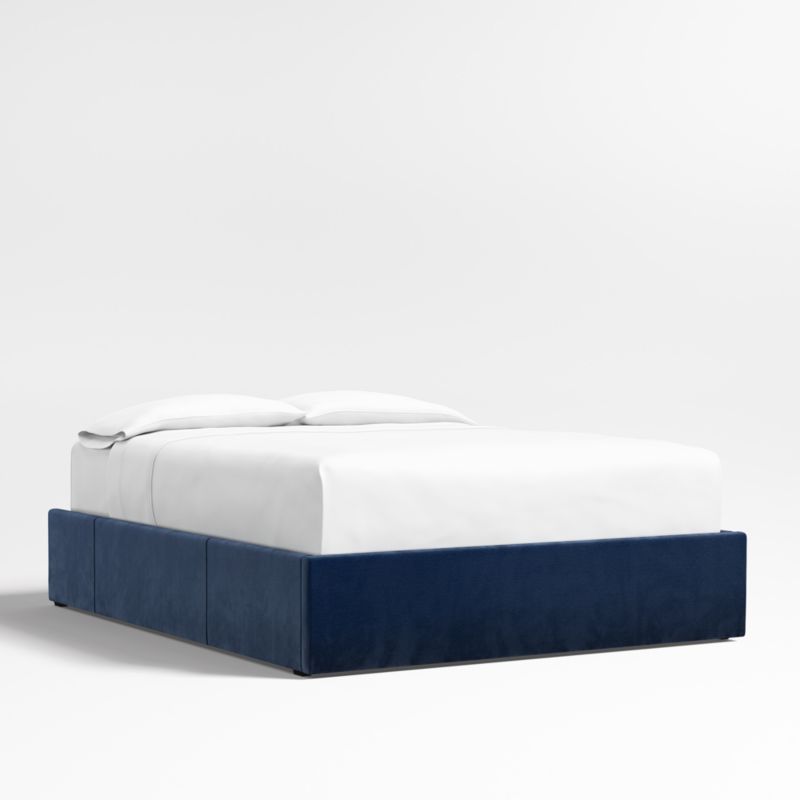 Navy King Upholstered Storage Bed Base - image 2 of 6