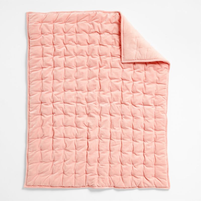 Pink Velvet Baby Crib Quilt - image 2 of 4