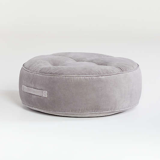 Grey Velvet Floor Cushion