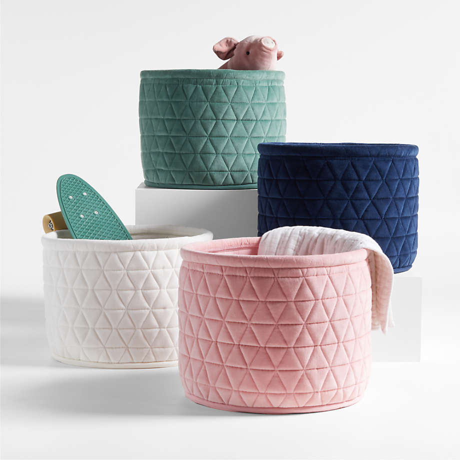 Crate&Barrel Velvet Kids Storage Bin Square One