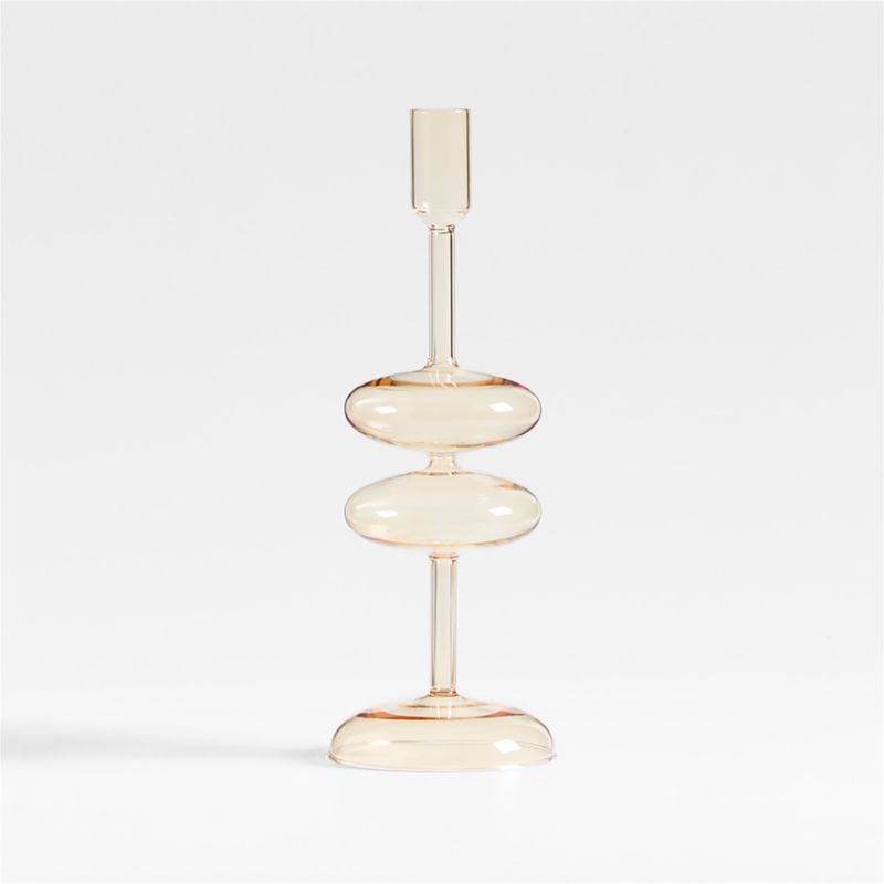 Venezia Medium Champagne Yellow Glass Taper Candle Holder - image 3 of 8