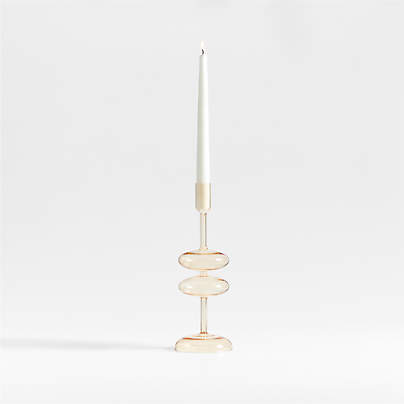 Venezia Medium Champagne Yellow Glass Taper Candle Holder