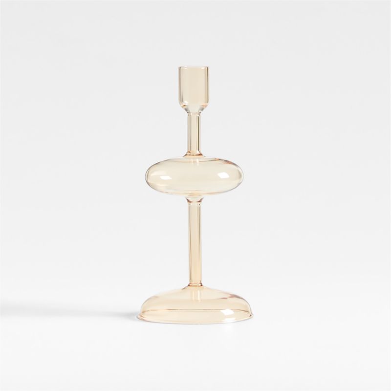 Venezia Small Champagne Yellow Glass Taper Candle Holder - image 3 of 8