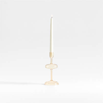 Venezia Small Champagne Yellow Glass Taper Candle Holder