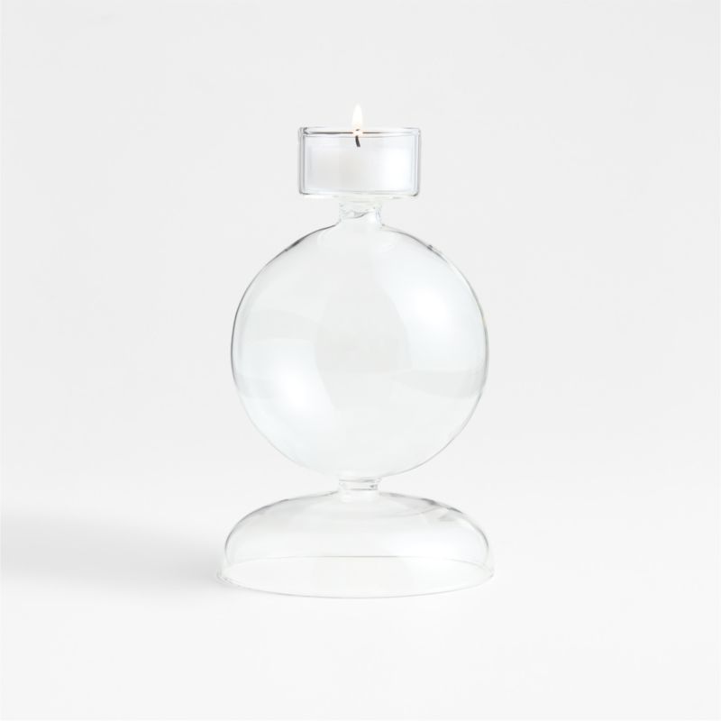 Venezia Large Clear Glass Tealight Candle Holder - image 0 of 8