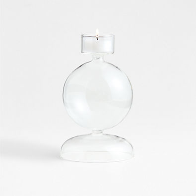 View Venezia Large Clear Glass Tealight Candle Holder details