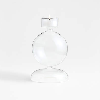 Venezia Large Clear Glass Tealight Candle Holder