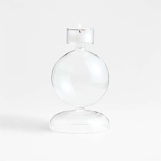 Venezia Large Clear Glass Tealight Candle Holder