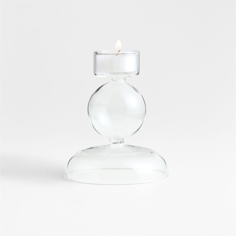 Venezia Small Clear Glass Tealight Candle Holder - image 0 of 8