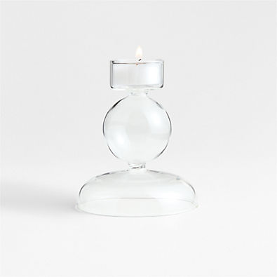 View Venezia Small Clear Glass Tealight Candle Holder details