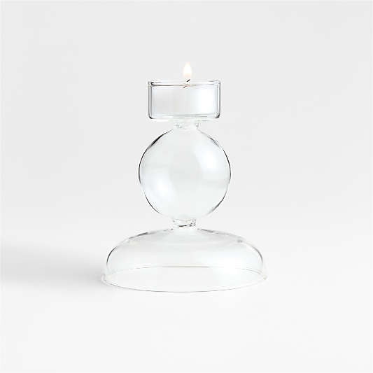 Venezia Small Clear Glass Tealight Candle Holder