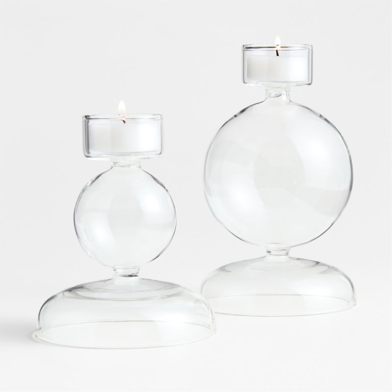 Venezia Small Clear Glass Tealight Candle Holder - image 2 of 8