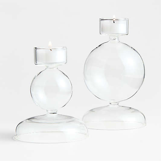 Venezia Small Clear Glass Tealight Candle Holder