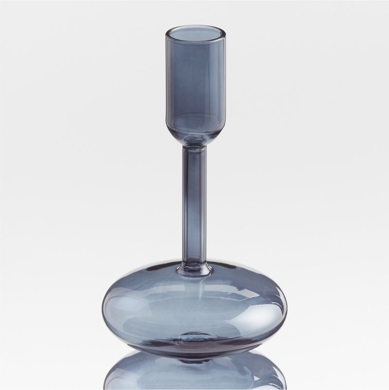 Venezia Medium Deep Blue Glass Taper Candle Holder - image 7 of 11