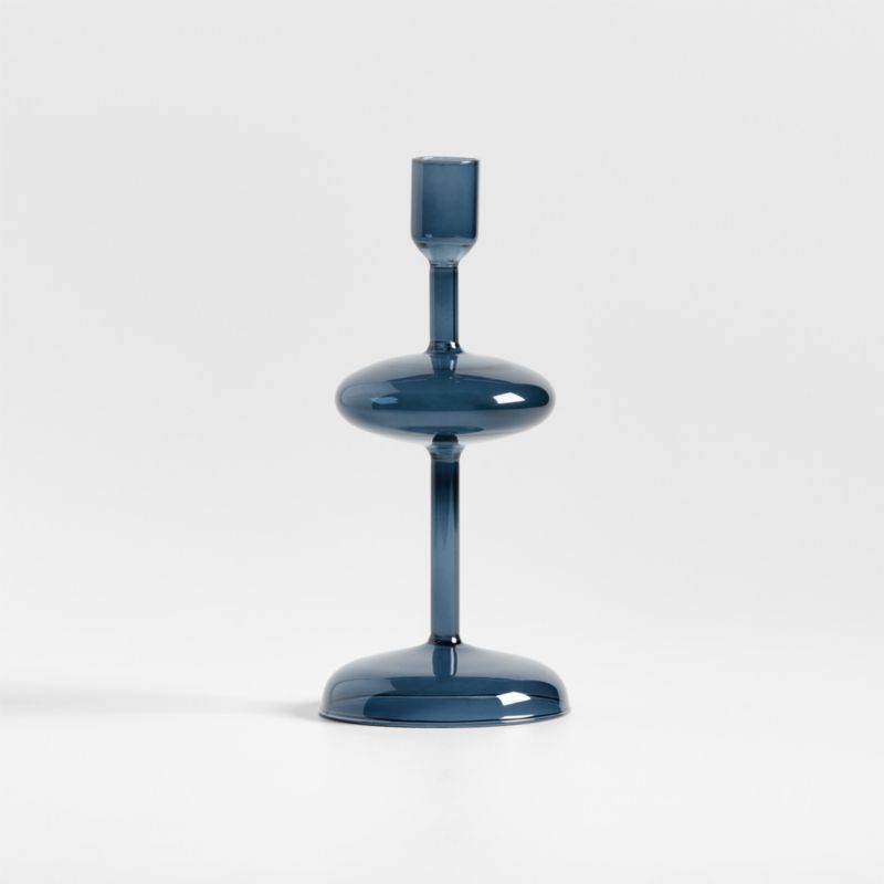 Venezia Small Deep Blue Glass Taper Candle Holder - image 6 of 8