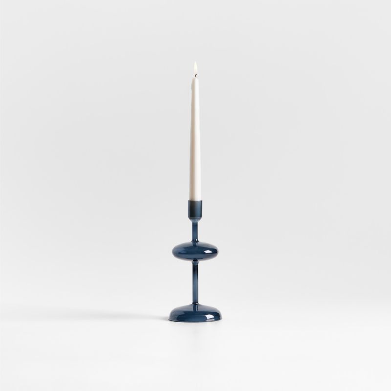 Venezia Small Deep Blue Glass Taper Candle Holder - image 0 of 8