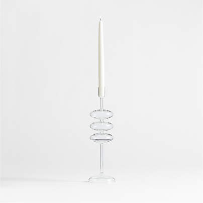 Venezia Large Clear Glass Taper Candle Holder