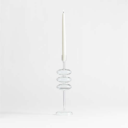 Venezia Large Clear Glass Taper Candle Holder