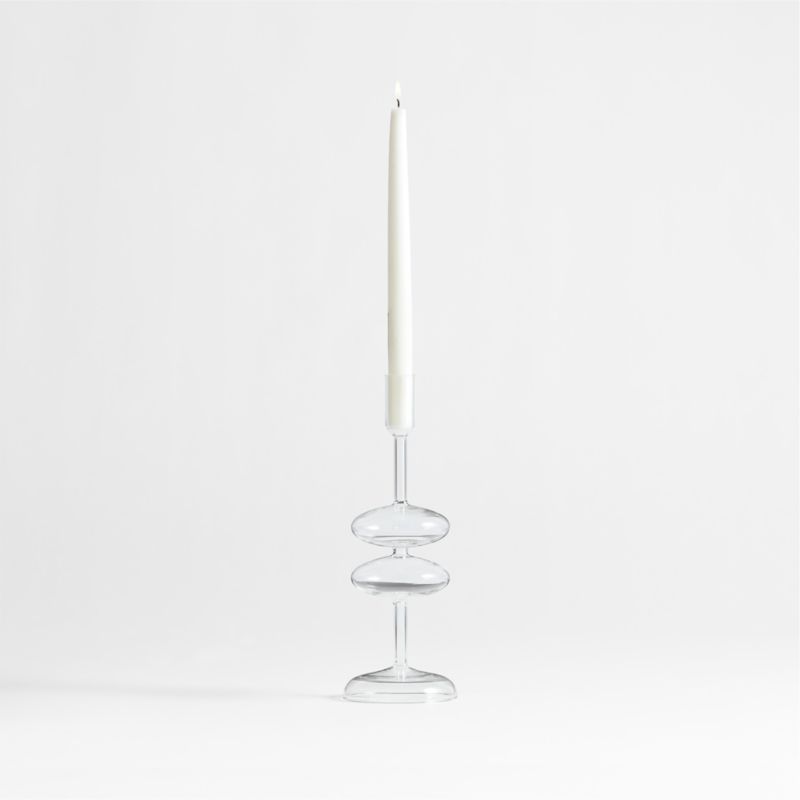 Venezia Medium Clear Glass Taper Candle Holder - image 0 of 11