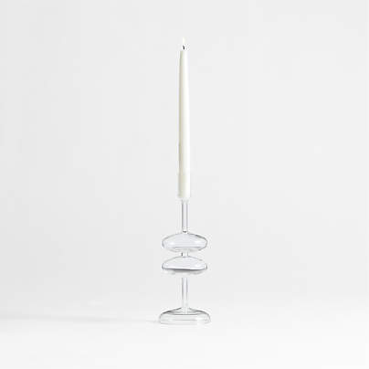 Venezia Medium Clear Glass Taper Candle Holder