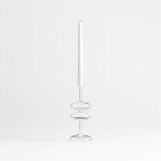 Venezia Medium Clear Glass Taper Candle Holder