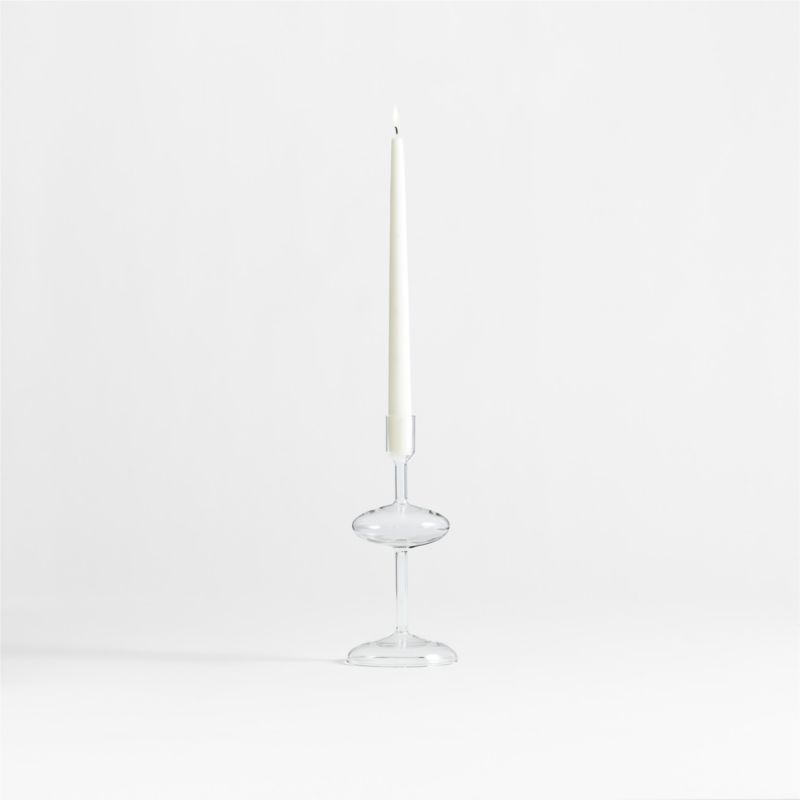 Venezia Clear Glass Taper Candle Holder