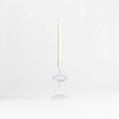 Venezia Small Clear Glass Taper Candle Holder