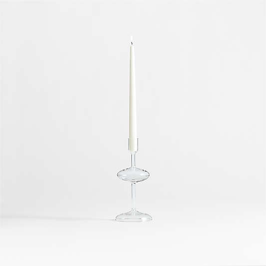 Venezia Small Clear Glass Taper Candle Holder