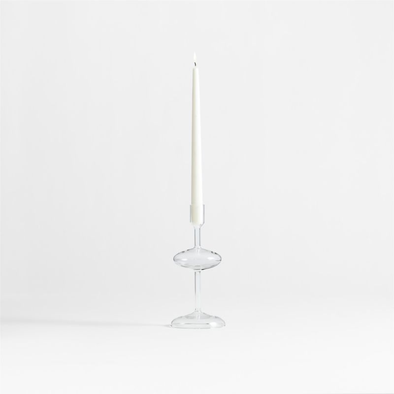 Valla Short White Ceramic Taper Candle Holder
