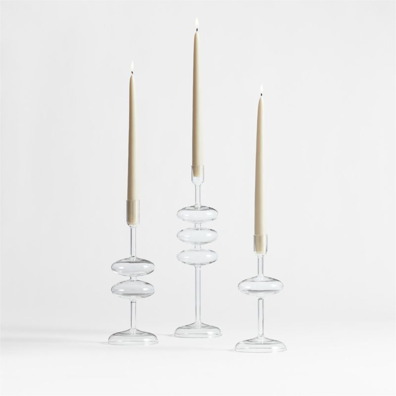 Venezia Clear Glass Taper Candle Holders, Set of 3 - image 6 of 6