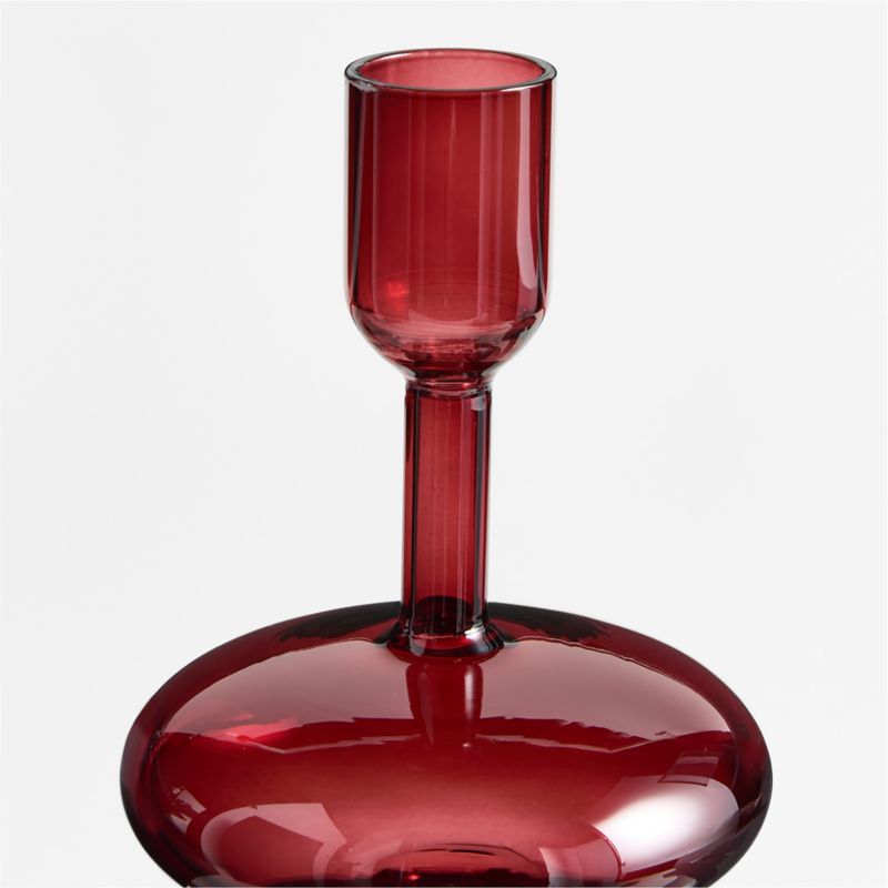 Venezia Large Red Glass Taper Candle Holder - image 4 of 8