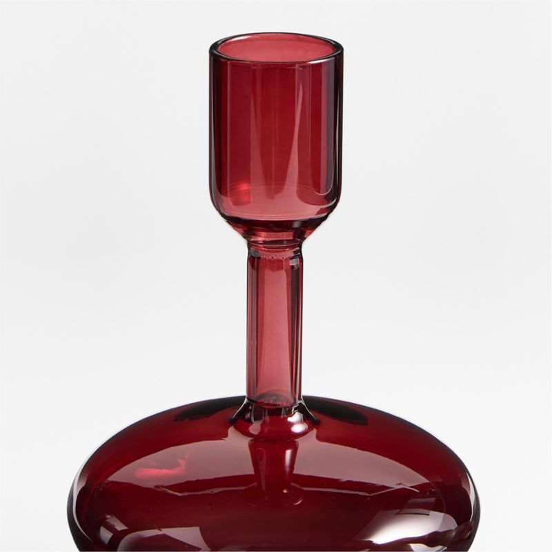 Venezia Small Red Glass Taper Candle Holder - image 4 of 8