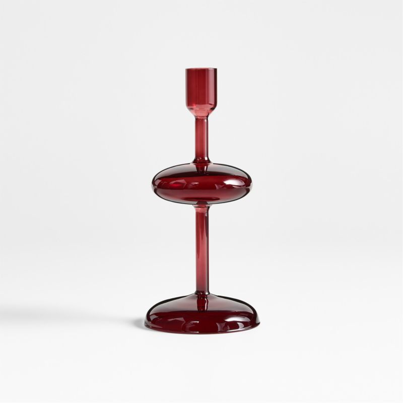 Venezia Small Red Glass Taper Candle Holder - image 3 of 8