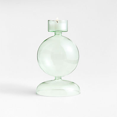 View Venezia Large Smoke Green Glass Tealight Candle Holder details