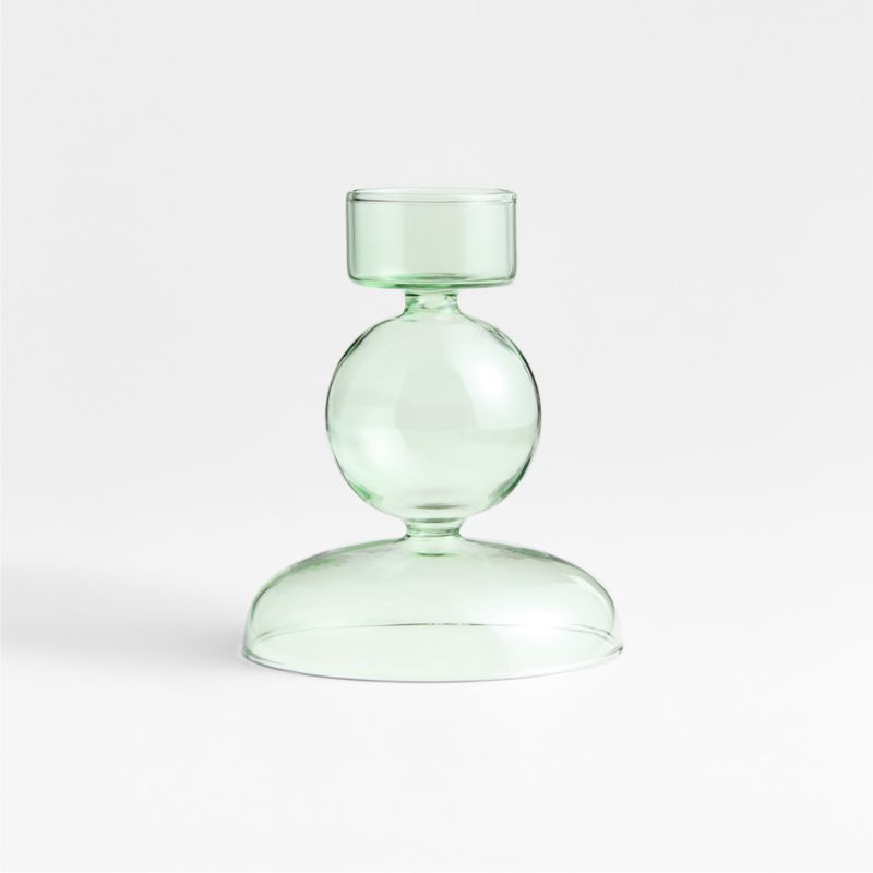 Venezia Small Smoke Green Glass Tealight Candle Holder - image 3 of 8