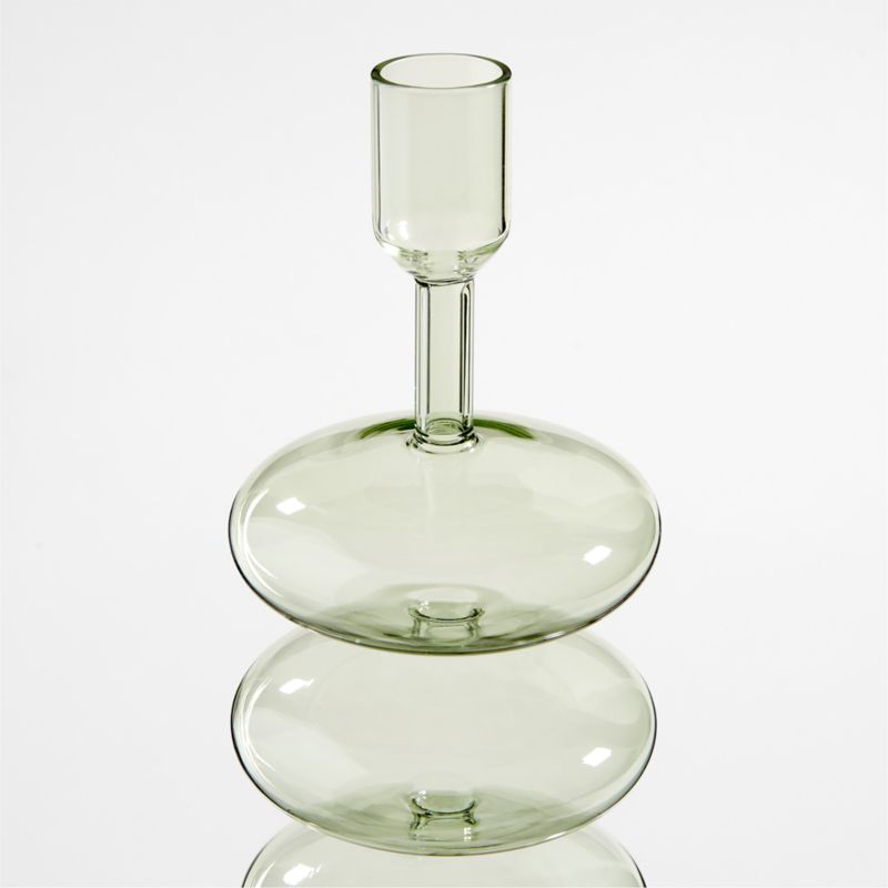 Venezia Large Smoke Green Glass Taper Candle Holder - image 3 of 7