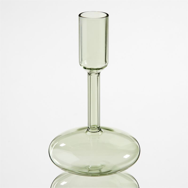 Venezia Medium Smoke Green Glass Taper Candle Holder - image 3 of 7