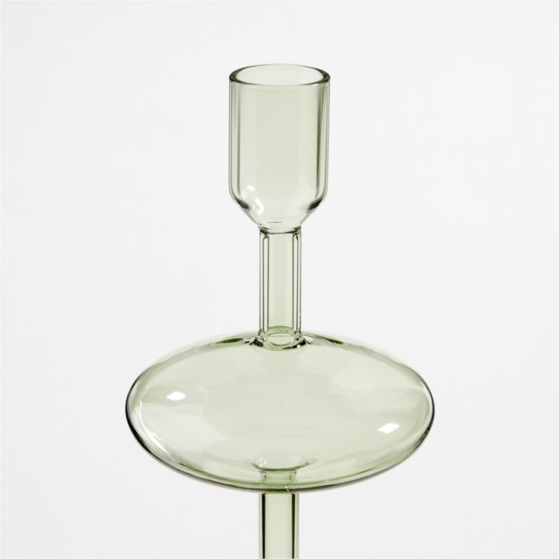 Venezia Small Smoke Green Glass Taper Candle Holder - image 3 of 7