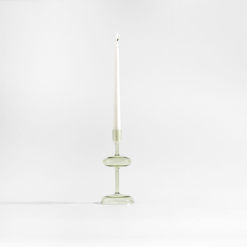 Venezia Small Smoke Green Glass Taper Candle Holder - image 0 of 7