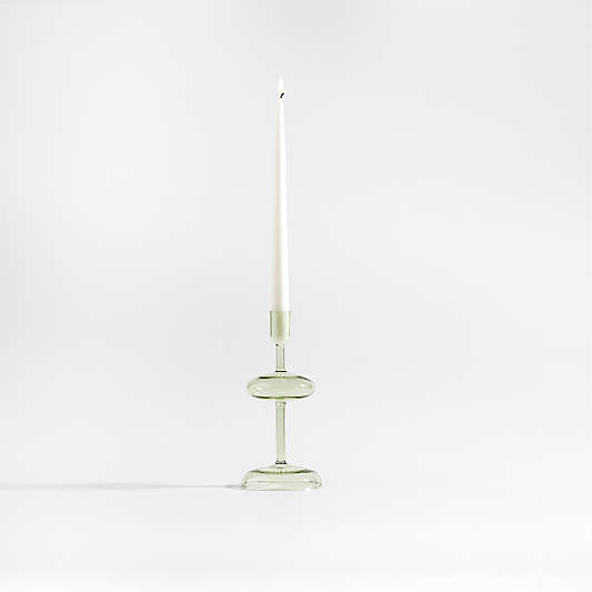 Venezia Small Smoke Green Glass Taper Candle Holder