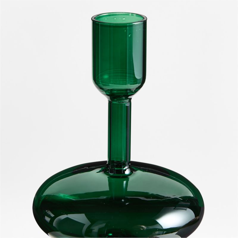 Venezia Large Spruce Green Glass Taper Candle Holder - image 4 of 5