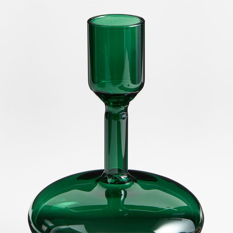 Venezia Small Spruce Green Glass Taper Candle Holder - image 5 of 6