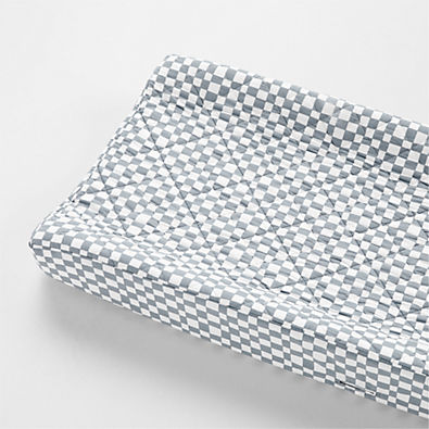 View Venice Cloudy Blue Organic Cotton Baby Changing Pad Cover by Leanne Ford details