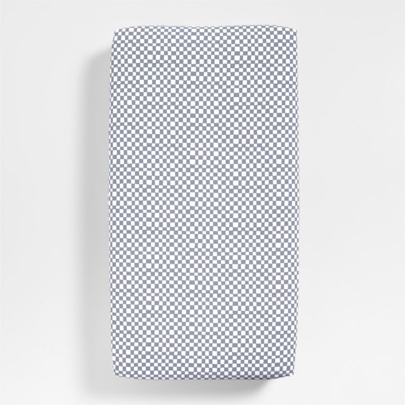 Venice Cloudy Blue Organic Cotton Baby Crib Fitted Sheet by Leanne Ford - image 4 of 7