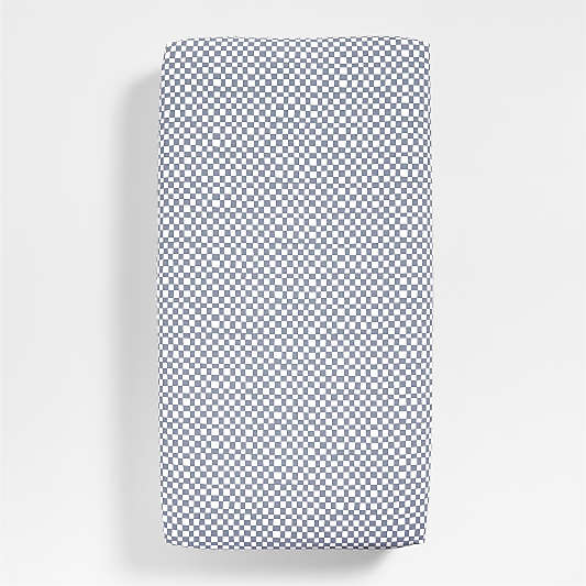 Venice Cloudy Blue Organic Cotton Baby Crib Fitted Sheet by Leanne Ford