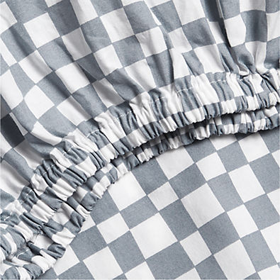 View Venice Cloudy Blue 100% Organic Cotton Baby Crib Fitted Sheet by Leanne Ford details