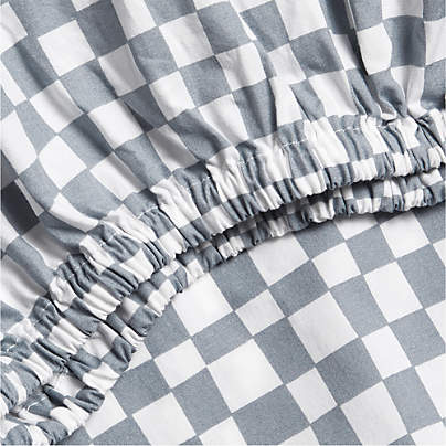 Venice Cloudy Blue 100% Organic Cotton Baby Crib Fitted Sheet by Leanne Ford
