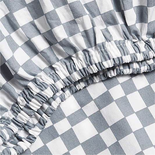 Venice Cloudy Blue 100% Organic Cotton Baby Crib Fitted Sheet by Leanne Ford