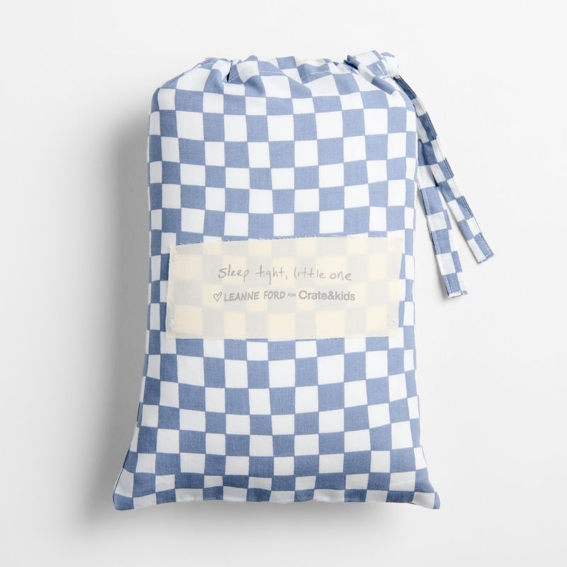 Venice Cloudy Blue 100% Organic Cotton Baby Crib Fitted Sheet by Leanne Ford - image 3 of 5